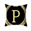 2piece 45x45cm Black Gold Letter Fleece Printed Pillow Cover Crown Sofa Cushion Cover Home Furnishings Pillowcase Without Core