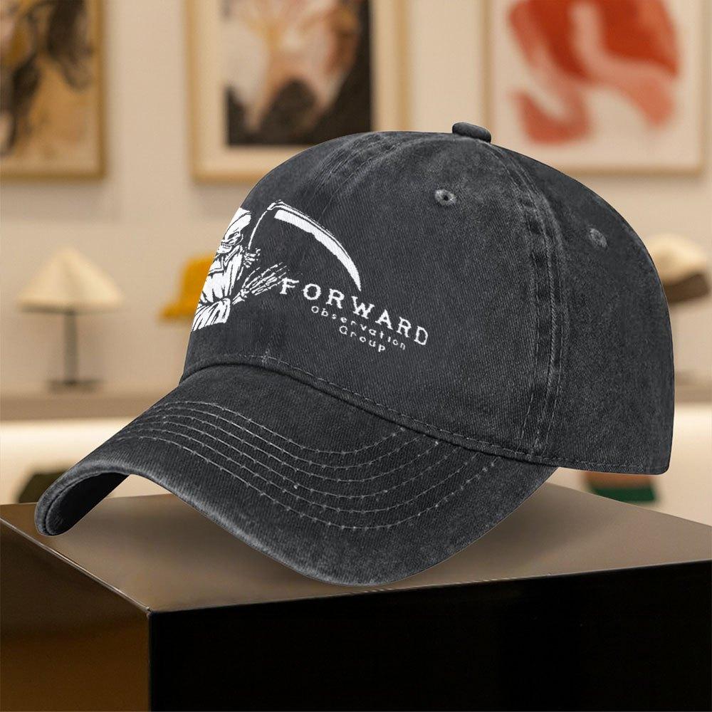 Classic Trendy Grim Reaper Scythe Print Forward Observation Group Style Baseball Cap Best Accessory for Men And Women Fashiona