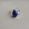 Handmade Oval Lapis Lazuli Ring, 925 Sterling Silver, Taurus Birthstone