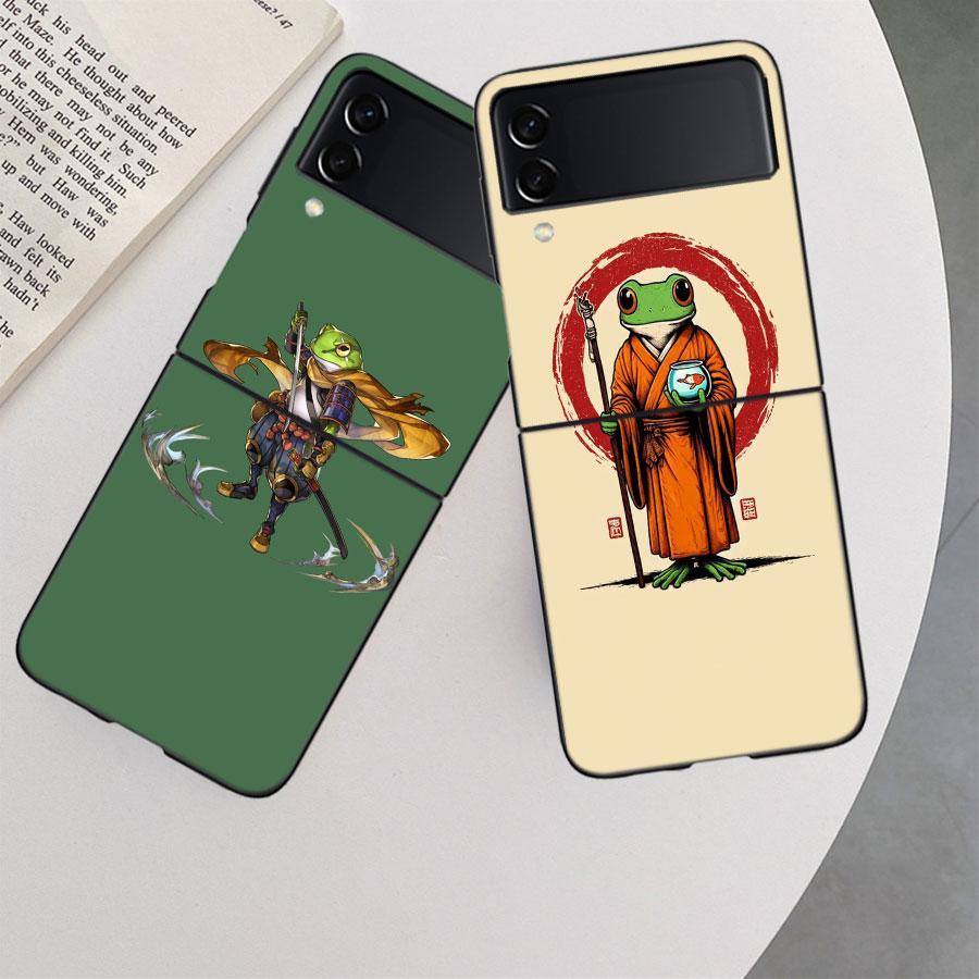 Cute Mouse Axolotl Frog Wizard Phone Case For Samsung Z Flip 7 6 5G Galaxy Z Flip 5 4 3 Black Hard Cell Cover Luxury PC Shell C
