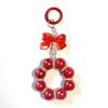Korean Bow Pearl Pendant For Iphone Girl Phone Key Chain Jewelry Gifts Charm Hanging Cord Bracelet Lanyard Colorful Bead Chain