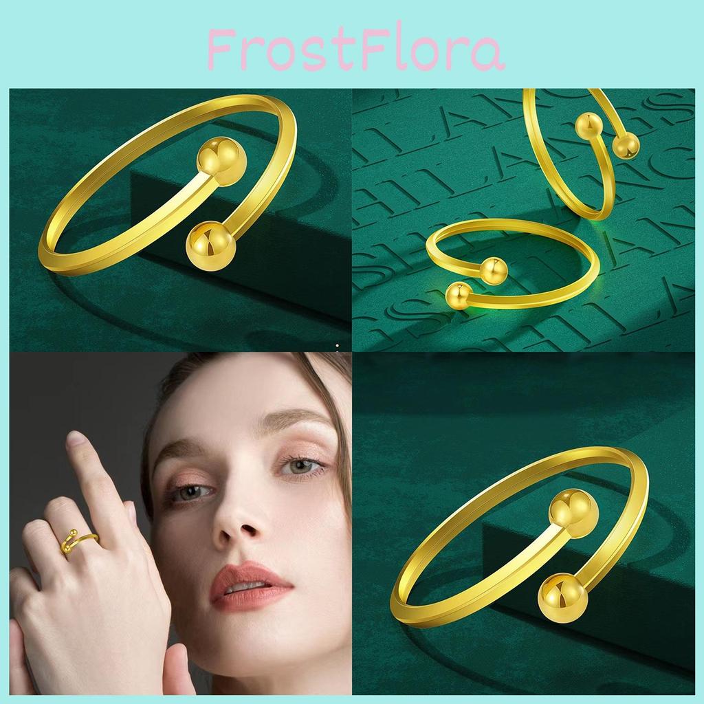 Beautiful Vintage Copper Gold Plated Bead Ring For Women Adjustable Fashion Statement Piece