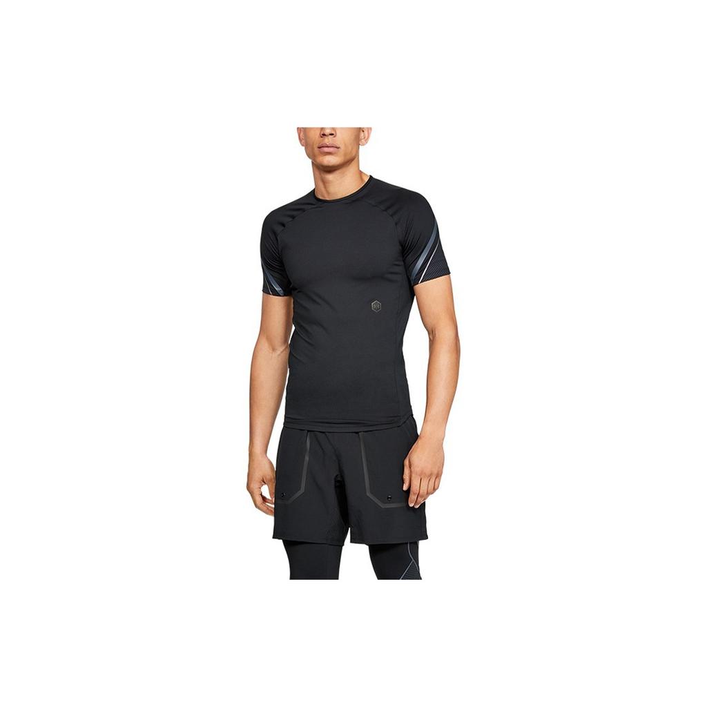 Under Armour UA Rush Crew Neck Training Compressie Shirt Heren tops Zwart 1345196-001