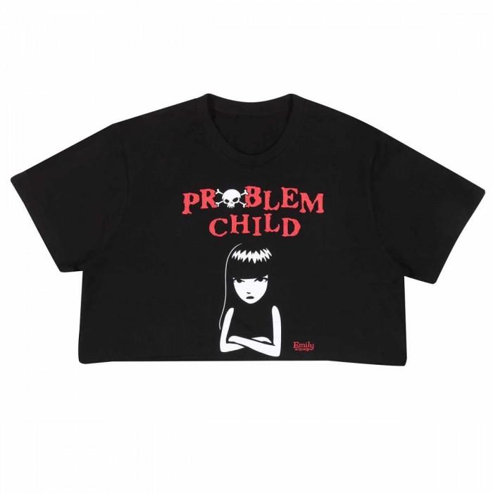 Emily The Strange Unisex Adult Problem Child Crop T-Shirt