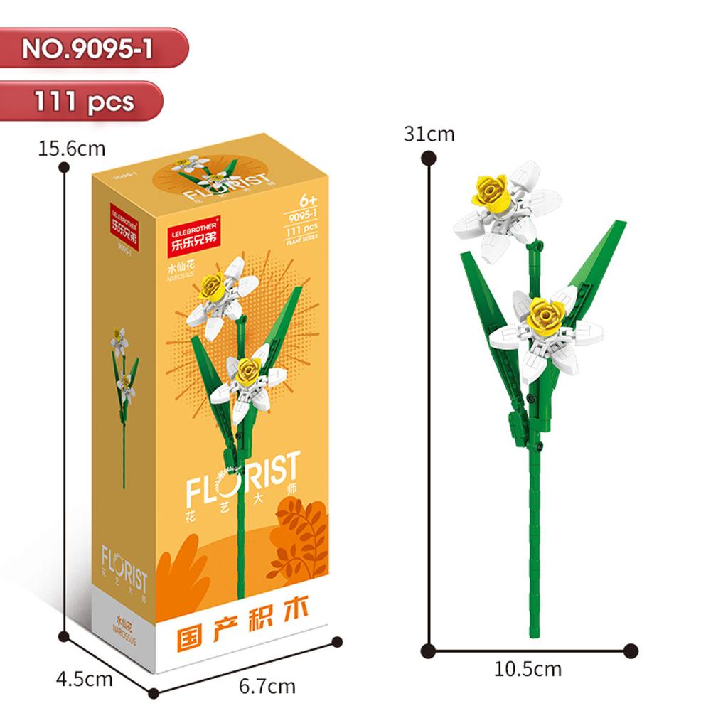 Hot Creative Small Building Block Flower Art Classic Brick Mini Potted Plant Gift For Girls Desk Decoration Simple Assembly Toys