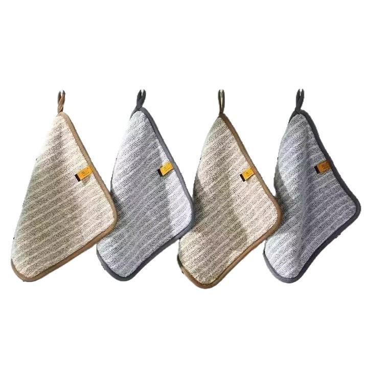Newcomer: 6-Piece Bamboo Charcoal Dishcloth Set - Non-Stick, Oil-Resistant, Thick, and Absorbent.