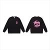 Unisex lässiger übergroßer Rundhals-Pullover mit Schriftzug-Print leichter Baumwoll-Hoodie