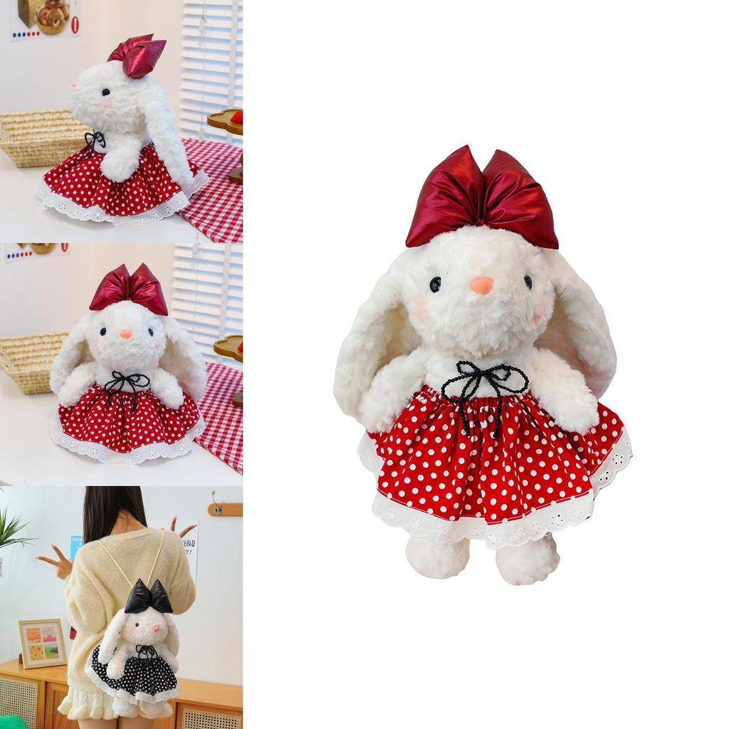 Plush Bunny Doll With Butterfly Bow For Kids Gifts And Home Decor