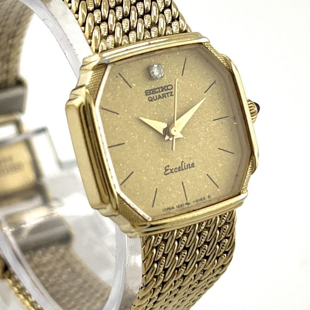 [USED] Working Seiko Exceline Diamond Quartz Watch Octagon