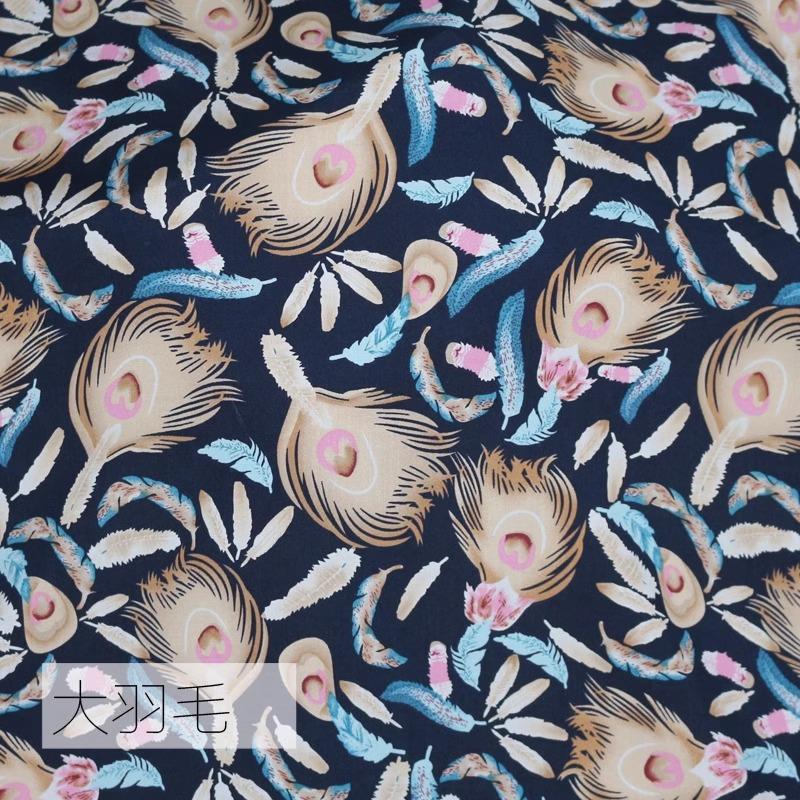 Flower Printed Rayon Viscose Fabric Soft By The Meter for Skirts Pajamas Clothes Cheongsam Diy Sewing Cloth Floral White Green