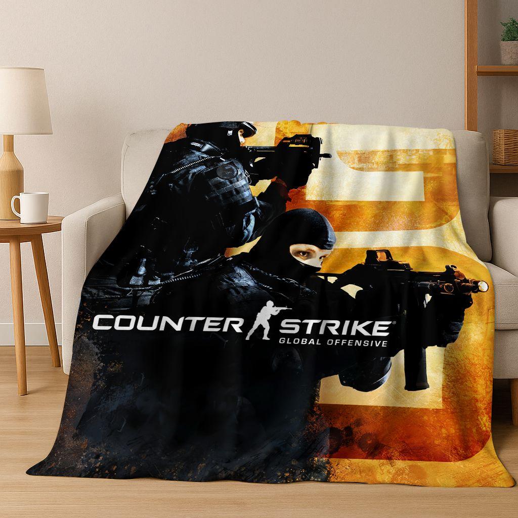 

26 Style CS GO Game Counter Strike Gamer Flannel Blanket,Warm and Cozy Soft Throw Blanket for Home Bedroom Bed Sofa Cover Gift 75x90cm