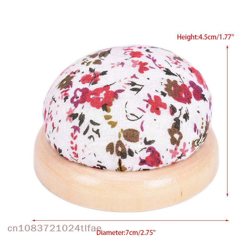 1 Pc Wood Bottom Base Needle Pin Cushion Holder, Sewing & Needlework DIY Craft Set PP Cotton Needle Insert Brand New