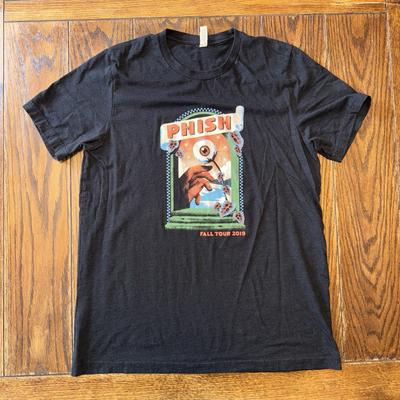 Phish T Shirt Fall Tour 2019 Size Large Eye Hand Black Unisex T-Shirt