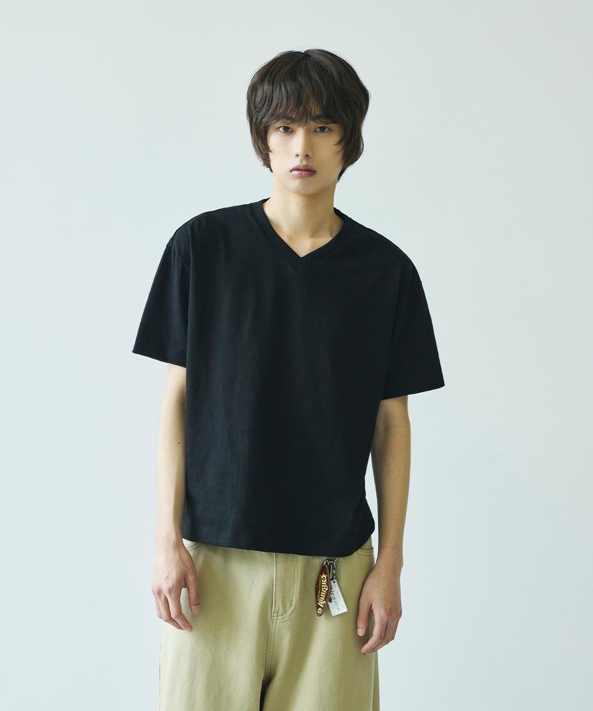 SIGNATURE Crop V-Neck Short Sleeve T-Shirt [4 Colors]
