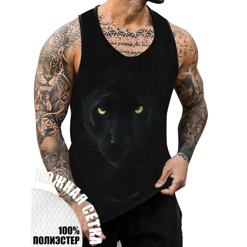 Letní Pánské Módní Ležérní Bez Rukávů Tílko s 3D Potiskem Zvířat s Kulatým Výstřihem