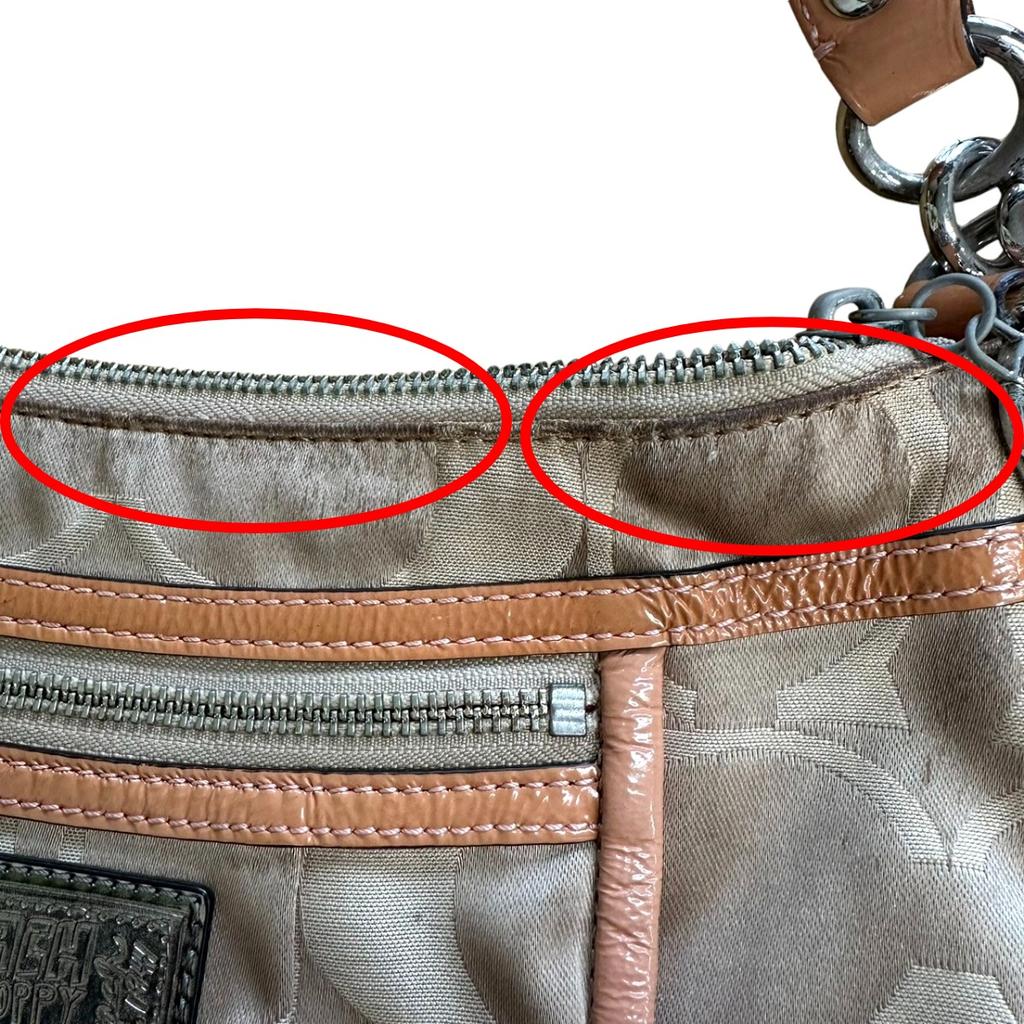 COACH Signature 2WAY Shoulder Bag leather beige Women F14562 Used