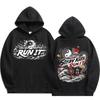 Stray Kids Run It World Tour Hoodie, Double‑Sided Dragon Compass Yin‑Yang Vintage Oriental Print Kpop Fan Pullover Hooded Sweatshirt