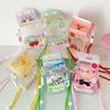 Cartoon Milk Carton Transparent Doll Stroller Bag - Cute Plush Cotton Display Storage