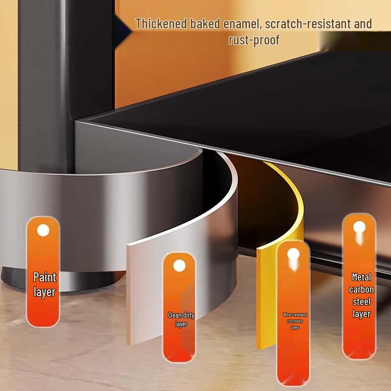 3-stöckiges Eck-Küchenregal mit Messerhalter