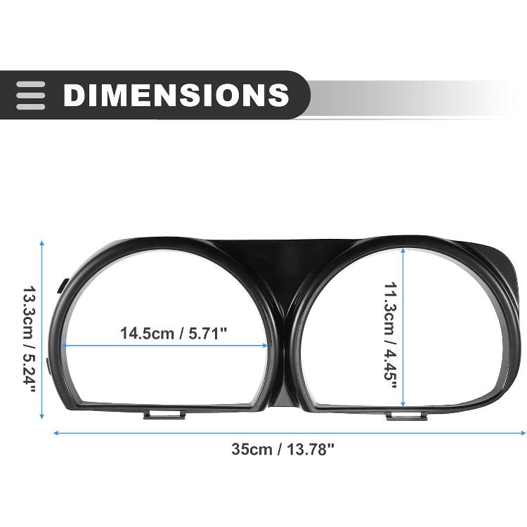 Motoforti Headlight Lamp Bezel Trim, for Dodge Challenger 2015-2022, 68259053AB/68259052A, Plastic, Black, 1 Pair