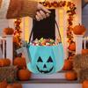 Portable Pumpkin Bucket Sugar Bag Lace Bow Bow Candy Bag Halloween Pumpkin Bucket  School Event