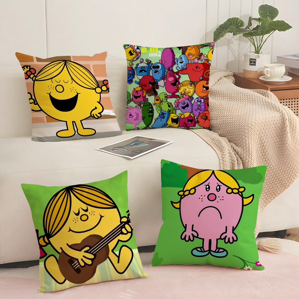 Cute Mr. M-Men Cushion Cover Soft Short Plush Pillow Cover Smooth Cozy Texture Aesthetic Cushion Case Home Decor