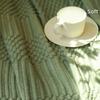 1pc Textured Throw Blanket Solid Soft for Sofa Couch Decorative Blanket 127cm X 152cm Green Tan Whier Homestay Bed Cover