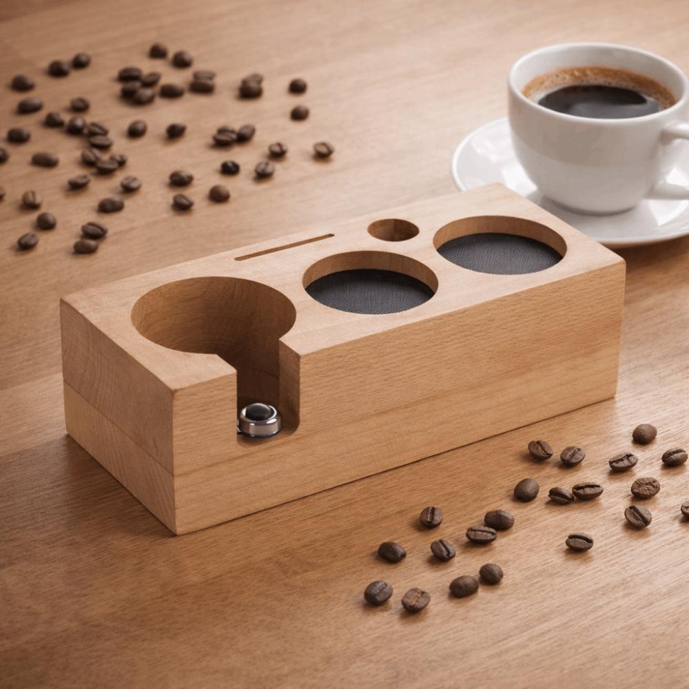 3 in 1 Wooden Coffee Tamper Station 51/53/58 MM Coffee Tamper Base Coffee Tamper Holder Water Bar