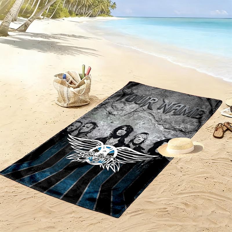 Name Custom Aerosmith Print Beach Towel, Large Soft Quick Dry Towel for Beach Camping Swimming