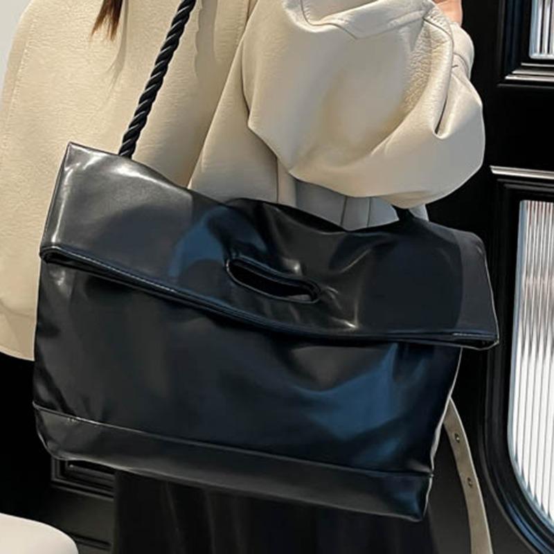 Retro Large-capacity Underarm Bag Women's Bag Autumn New Soft-faced Simple Tote Bag Fashionable Commuter Messenger Bag