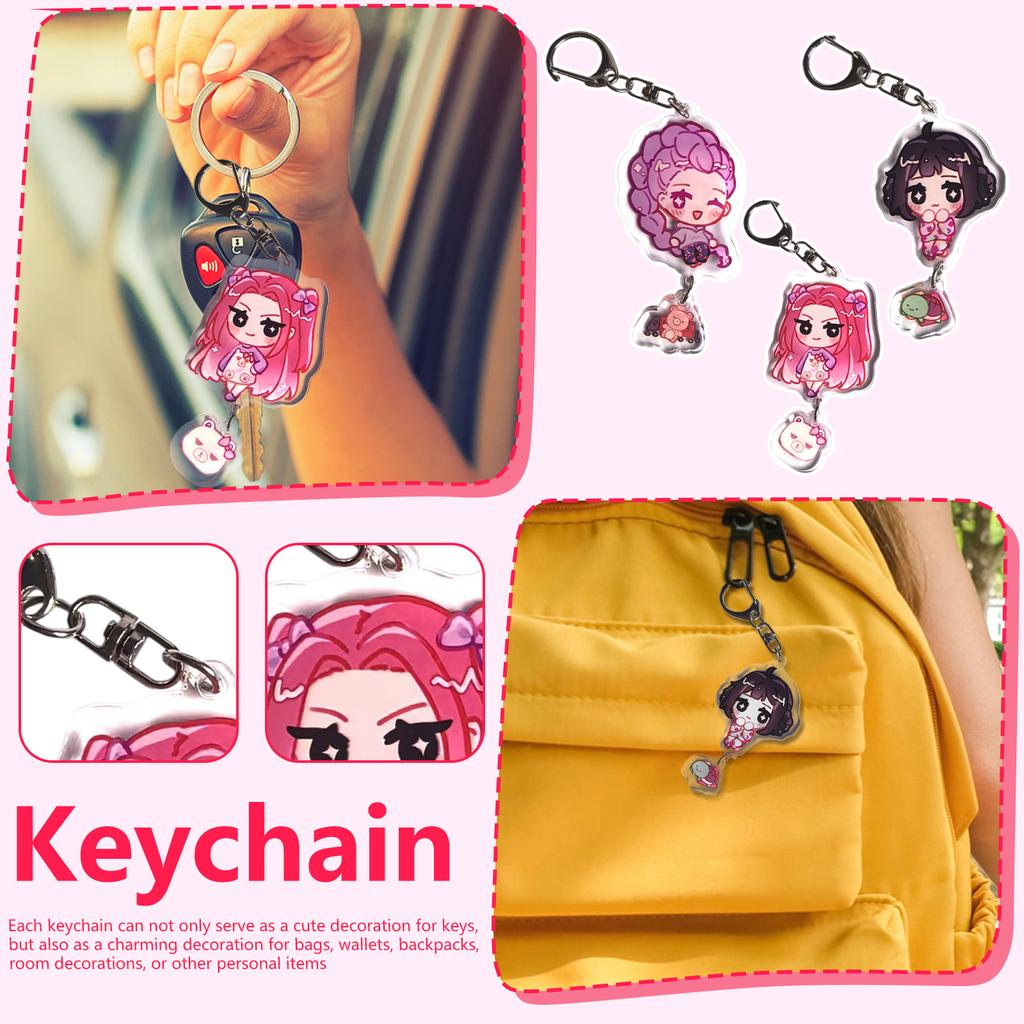 Akrylová klíčenka přívěsek – Roztomilý dekorativní dárek na studentské batohy