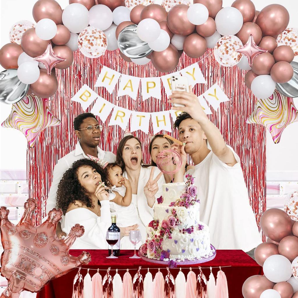 Set mit 65 roségoldenen Geburtstagsballons