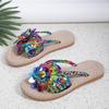 Women Fashion Casual Shoes Braided Floral Decor Vocation Beach Flip Flops Non Slip Slides Ladies Zapatos Mujer Chaussures Femme