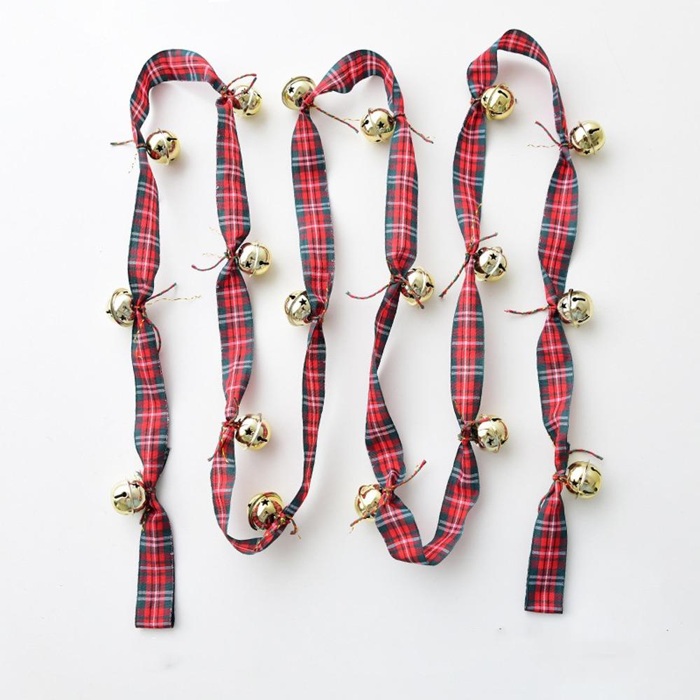 Red Ribbons Bell Pendants 2.7m Xmas Tree Hanging Bells  Festive Atmosphere