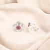 Natural Pink Tourmaline 925 Solid Silver Unique Boho Jewelry Stud Earrings 0.5" EE-157-13