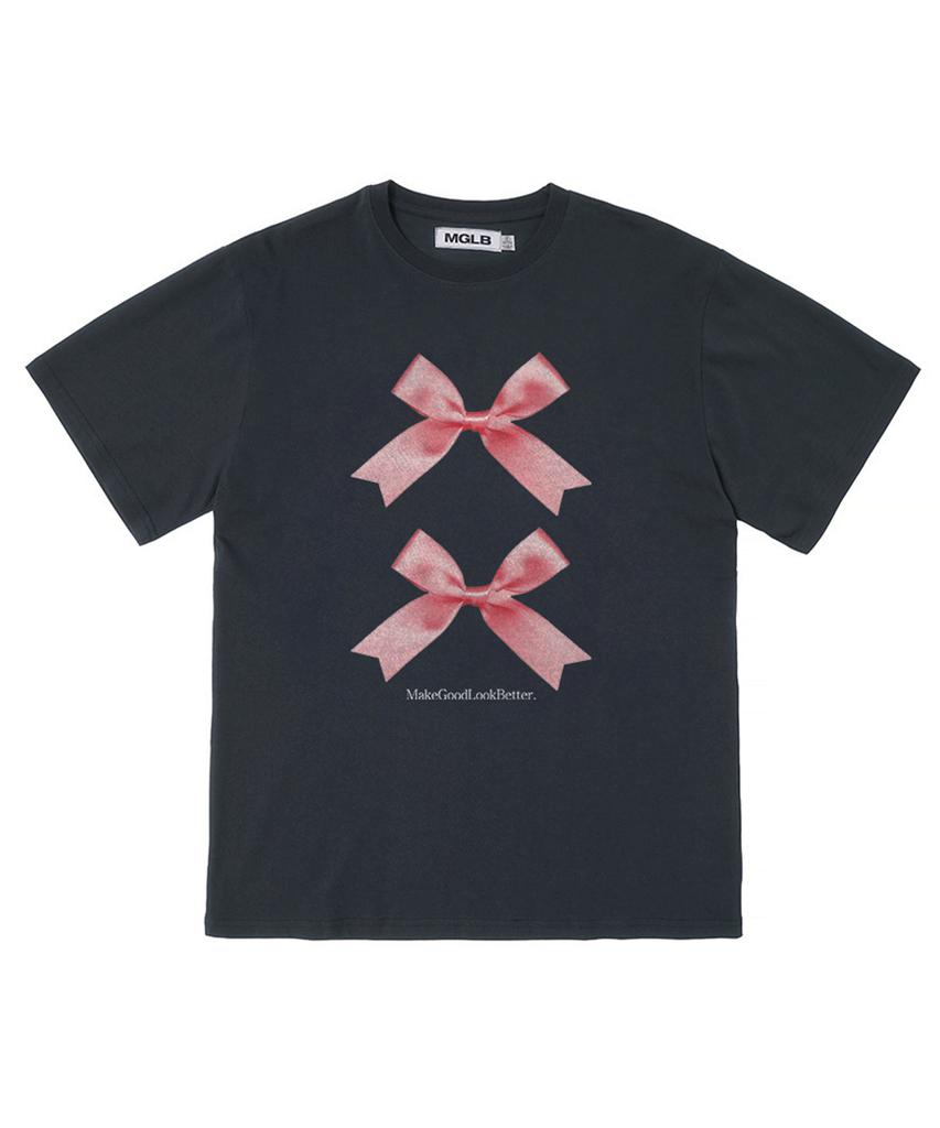 MATCHGLOBE Twice Ribbon Oversized T-Shirt (Navy)