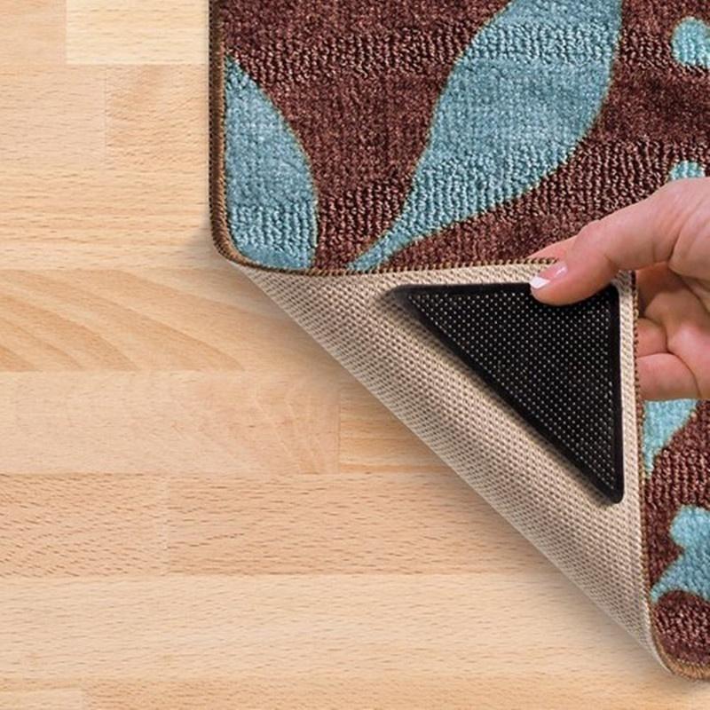 4 Stück / Set Wiederverwendbare Teppichzange Teppichzange Teppich Anti-Rutsch Silikon Griff für Badezimmer Zuhause Wohnzimmer