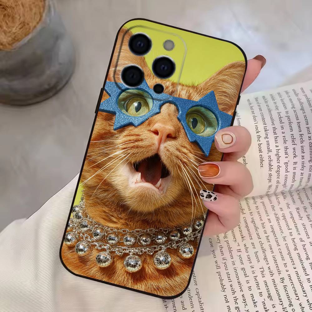 Funny Animal C-Cat Phone Case Silicone Soft For IPhone 17 16 15 14 13 12 11 X XR Plus Pro Max Plus