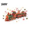 Christmas Window Clings Train Wall Sticker, Santa Claus Reindeer Decals, Self Adhesive Xmas Party Decor Murals, Removable PVC Art for Home Living Room
