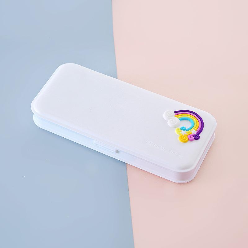 Simple Pencil Case Portable Solid Pencil Box Primary and Secondary School Students Stationery Creative Candy Color Storage Box