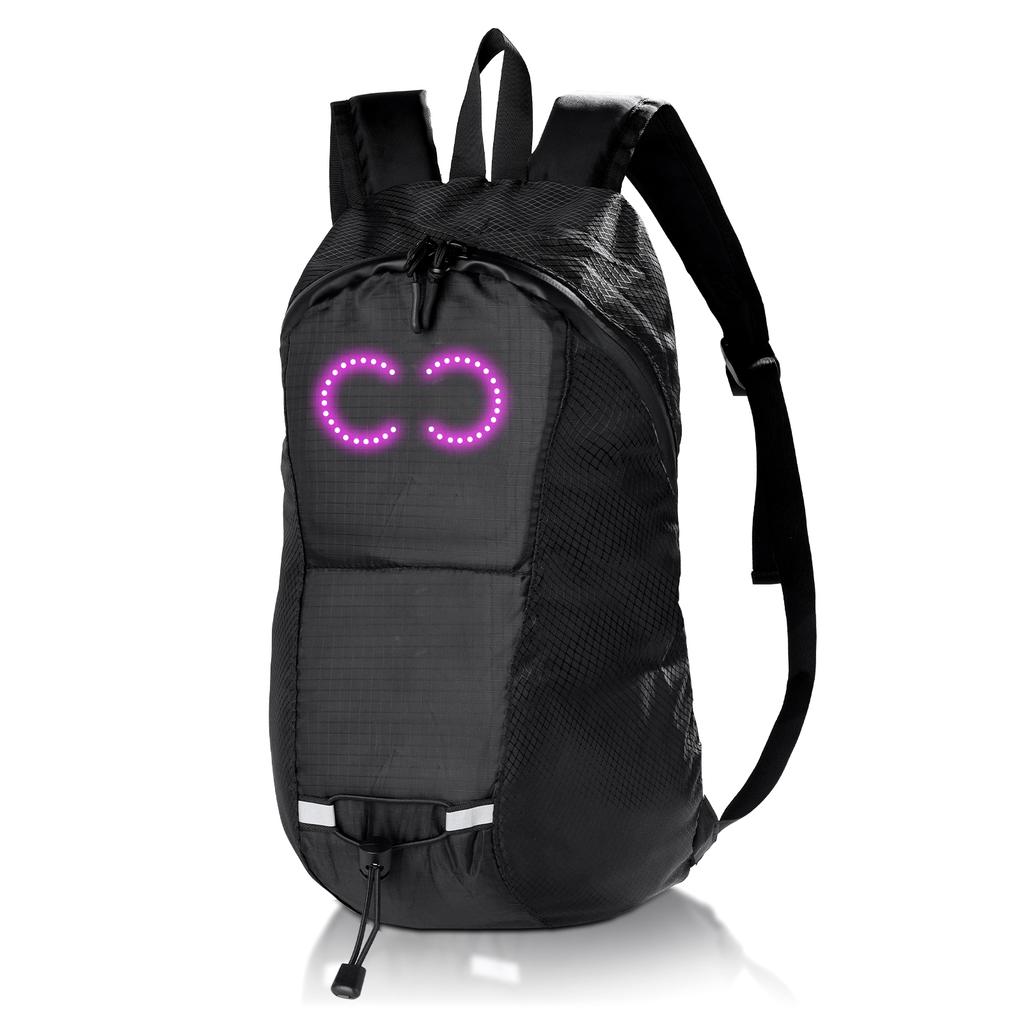Colorful Led Backpack Riding Backpack Outdoor Hiking Backpack For Bike Riding Men Women Lightweight Backpack 15L Black