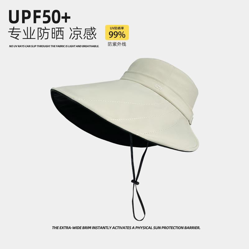 Vinyl sunscreen hat women's summer big brim sunshade bucket hat outdoor cycling UV protection sun hat