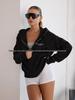 Women's Versatile Letter Print Hooded Zipper Hoodie - Autumn/Winter Fashion