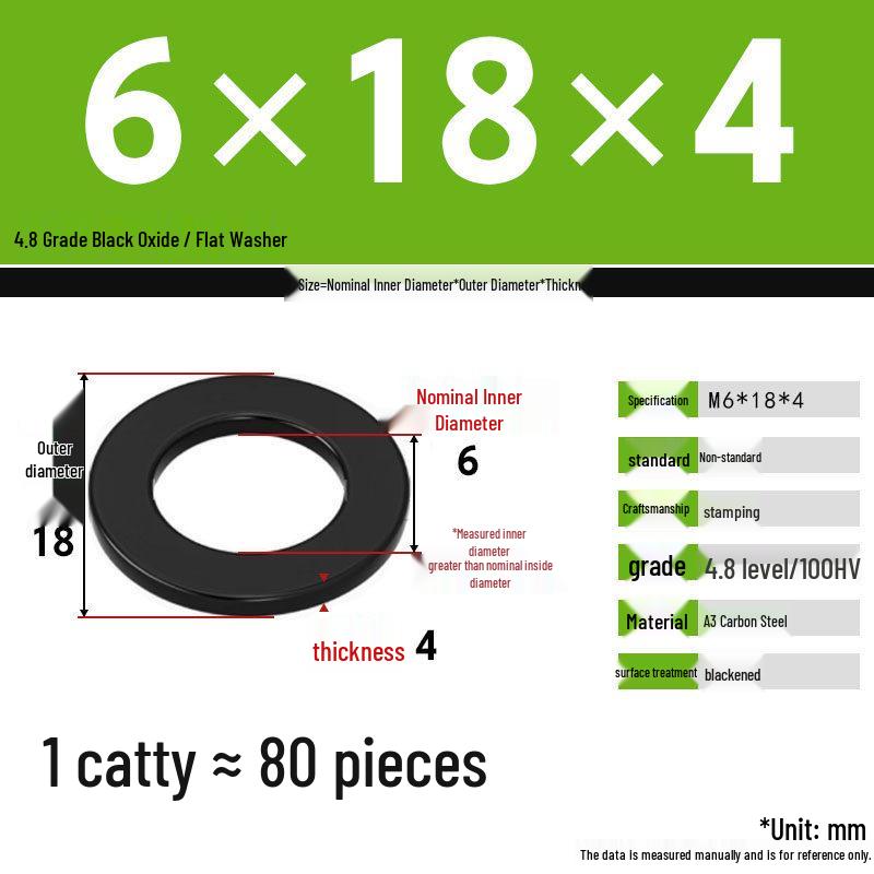 Blackened Enlarged Thickened Metal Washer - M3-M42