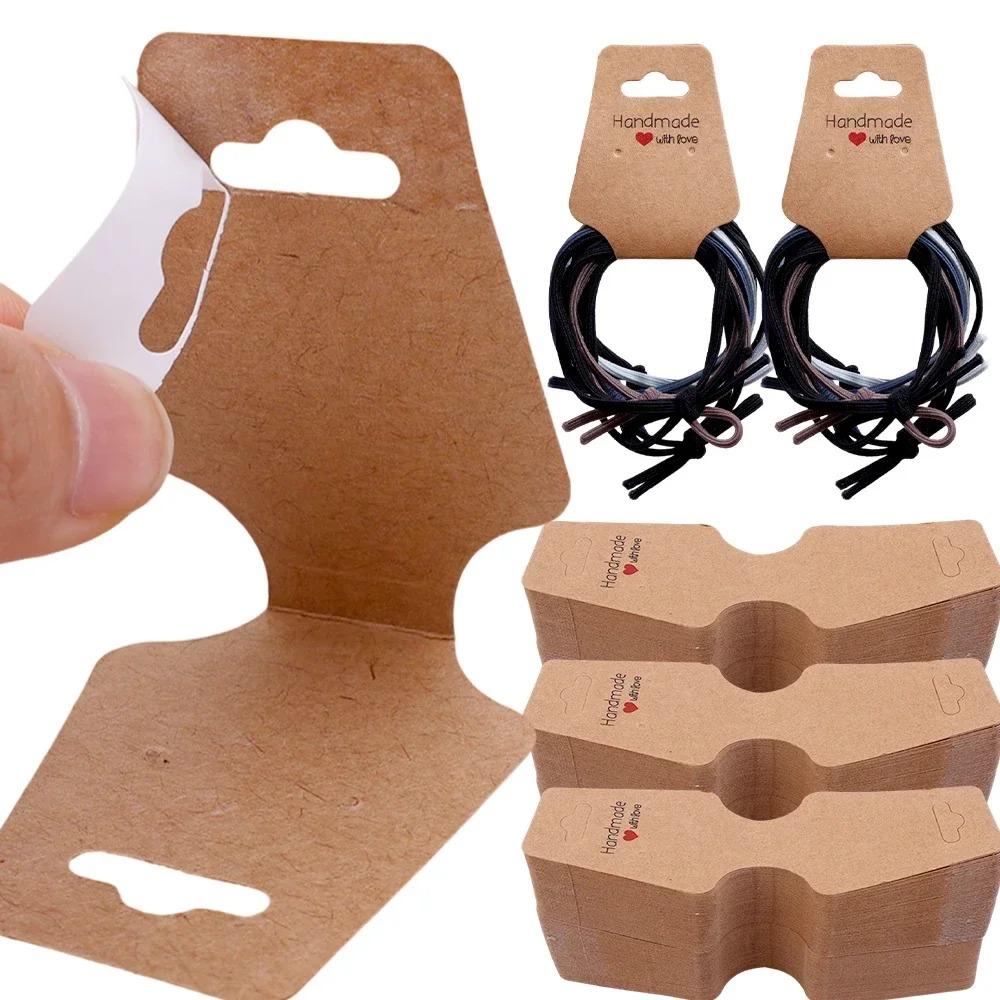 100pcs Foldable Jewelry Display Card Kraft Paper Jewelry Packaging Card  Jewelry Sale