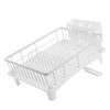 White/Black Dish Drainer Iron Utensil Dish Rack Dish Rack With Drainboard  Countertop Storage