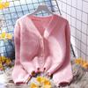 Women's Fresh Knit Cardigan, Short Style Outerwear, 2023 Spring Loose Sweater Jacket, Single-Breasted Top