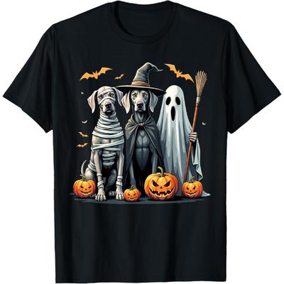 Weimaraner Halloween Costume Mummy Witch Ghost T-Shirt