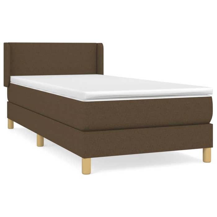 3130076 vidaXL Divan Bed with Mattress Dark Brown 90x190 Cm