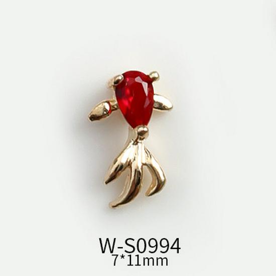 Festive Chinese Style Manicure: Lucky Bag Zirconia Ornaments with Golden Toad, Yuanbao, and Money Character Press-on Nails